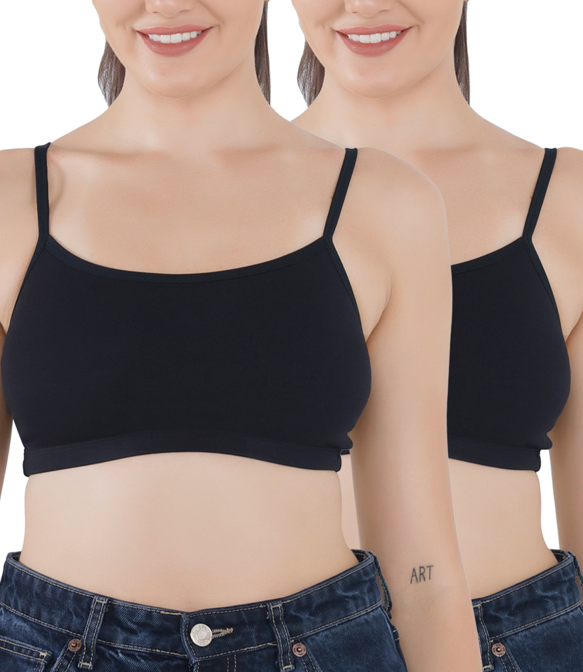 Eve's Beauty Girls Beginners Bra | Pack of 2 | Cotton Stretch Fabric | Adjustable Straps