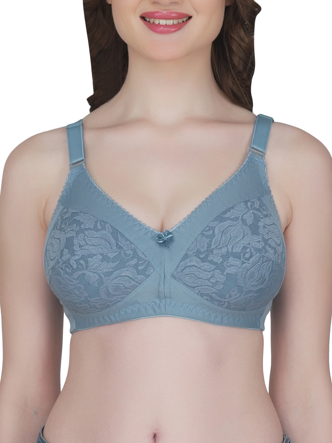 Eve's Beauty Womens Full Coverage Non Wired Everyday Bra with Lace