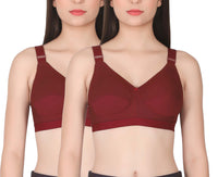 Eve's Beauty Womens Full Coverage Non Padded/Non Wired Bra.(Pack of 2) Eves Beauty