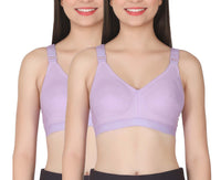 Eve's Beauty Womens Full Coverage Non Padded/Non Wired Bra.(Pack of 2) Eves Beauty