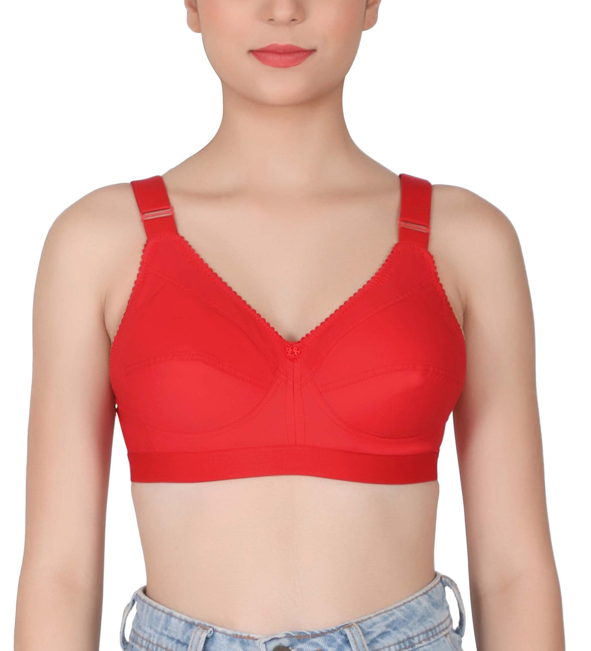 Eve's Beauty Womens Full Coverage Non Padded/Non Wired Bra.(Pack of 2) Eves Beauty