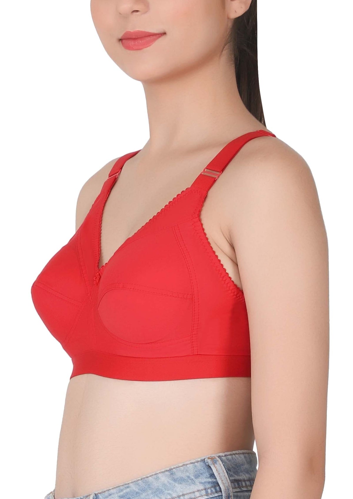 Eve's Beauty Womens Full Coverage Non Padded/Non Wired Bra.(Pack of 2) Eves Beauty
