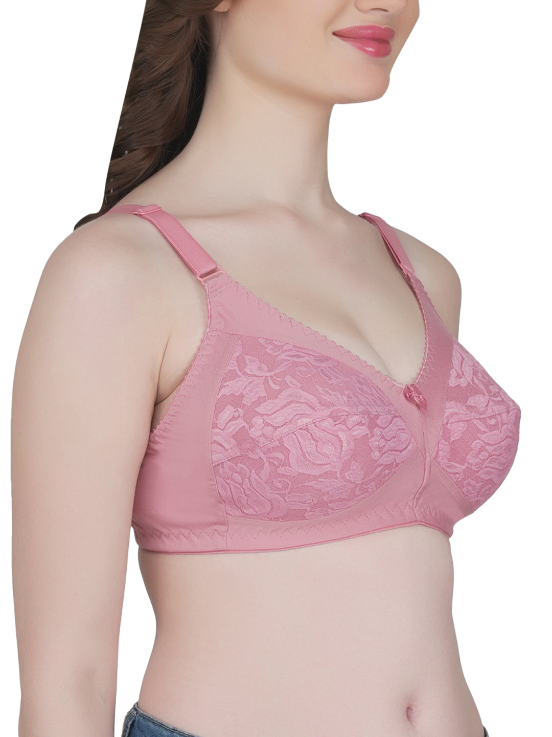 Eve's Beauty Womens Full Coverage Non Wired Everyday Bra with Lace
