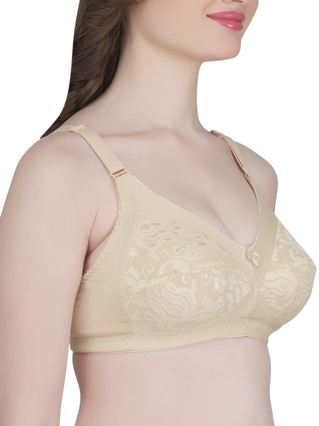 Eve's Beauty Womens Full Coverage Non Wired Everyday Bra with Lace
