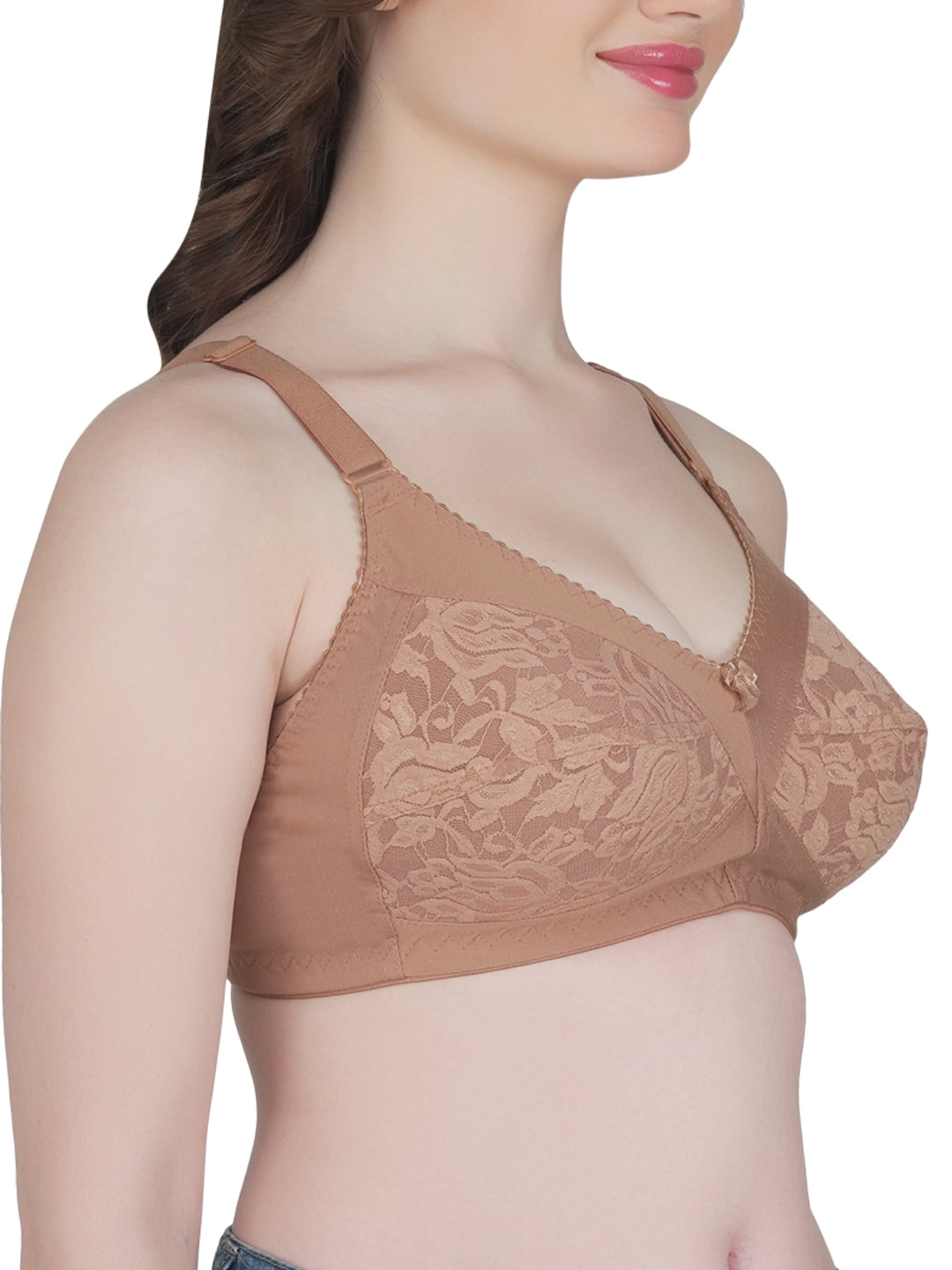 Eve's Beauty Womens Full Coverage Non Wired Everyday Bra with Lace
