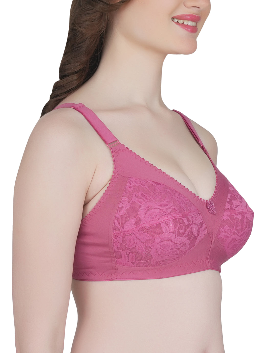 Eve's Beauty Womens Full Coverage Non Wired Everyday Bra with Lace