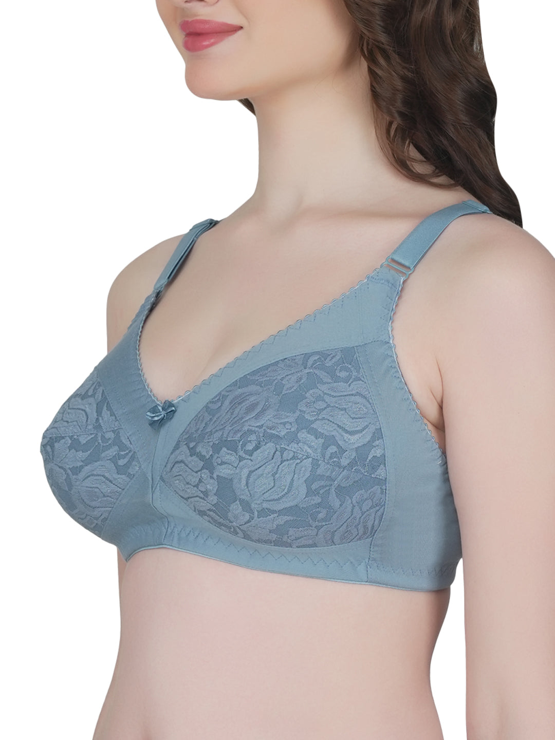 Eve's Beauty Womens Full Coverage Non Wired Everyday Bra with Lace