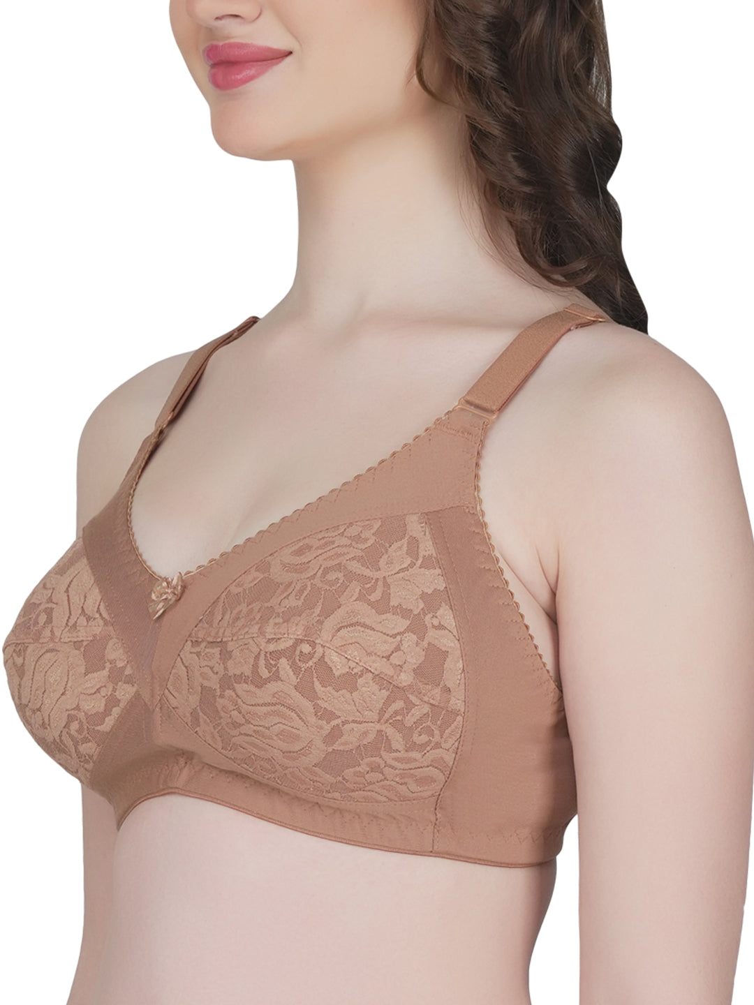 Eve's Beauty Womens Full Coverage Non Wired Everyday Bra with Lace