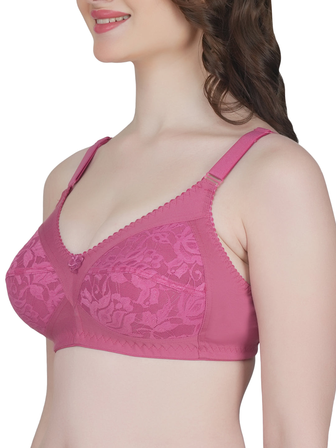 Eve's Beauty Womens Full Coverage Non Wired Everyday Bra with Lace
