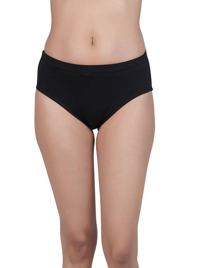 Eve's Beauty Women's Cotton Stretch Panties | Mid Rise Waist | Assorted Pack of 3 Panties