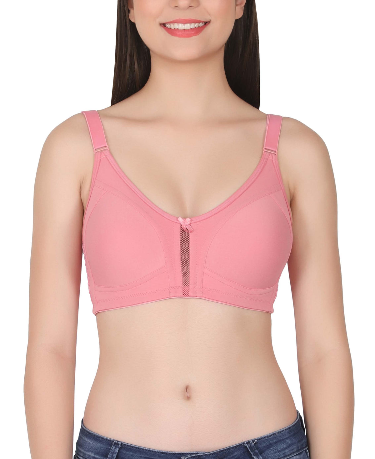 Buy Eve's Beauty Women Pink 40B Cotton Padded Bra (40B) Online at