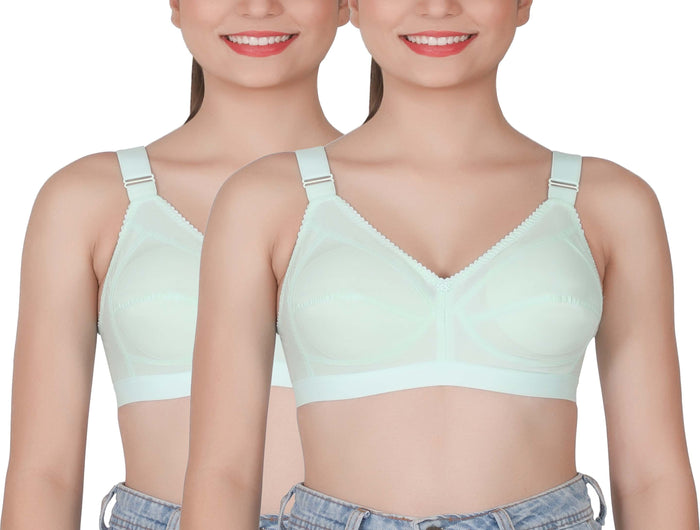 Eve's Beauty Womens Full Coverage Non Padded/Non Wired Bra.(Pack of 2) Eves Beauty