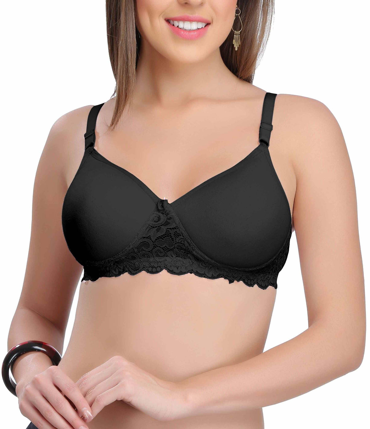 EVES LACE Ultra Soft Lace Bras for Women, Full Coverage Underwire Minimizer  Bras, Lifting Comfort Bra for Everyday Wear - 34C Black at  Women's  Clothing store